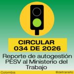 Circular 034 de 2026. Reporte de autogestión PESV a Mintrabajo