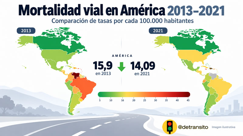 Mortalidad vial en América 2013-2021
